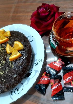 عکسی از دستور کیک خیس شکلاتی نسکافه ای(یک تخم مرغی)
