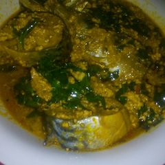 A picture of Egusi with Hospital too far leaves.