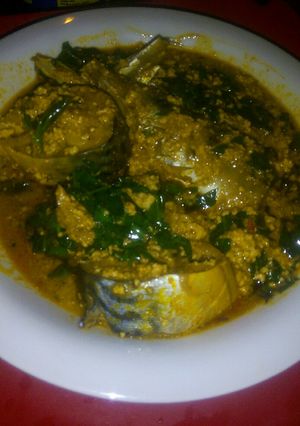 A picture of Egusi with Hospital too far leaves.