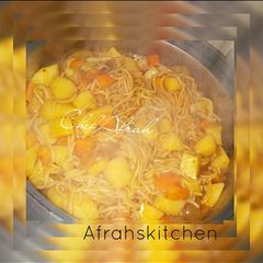 A picture of Jollof spaghetti.