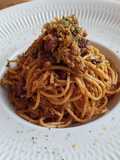 Espaguetis integrales con chili con carne