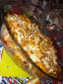 صورة لوصفة مكرونة بالبينك صوص