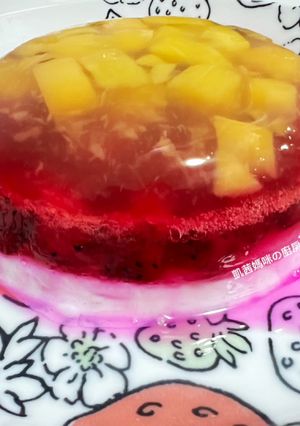 A picture of Colorful Fruit Panna Cotta.