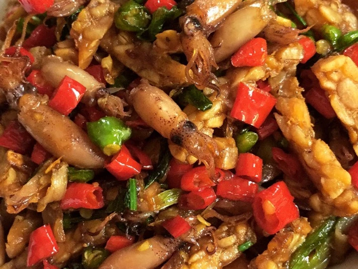 Cara Mudah Membikin Resep  Tumis Cumi asin pedas yang Lezat Sekali, Menggugah Selera