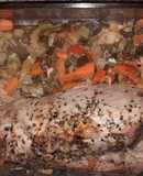 Peceto al horno con verduritas