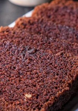 A picture of Eggless chocolate cake using curd.