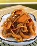 Xá bấu (củ cải khô muối) xào nghệ