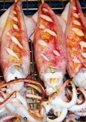 Hình của món Mực ống nướng rọi.