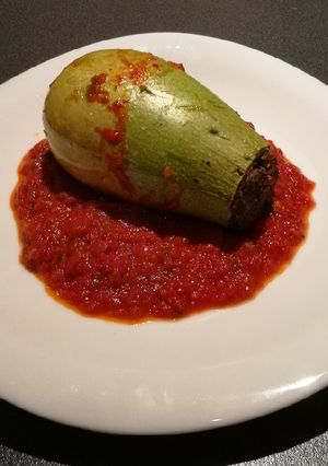 A picture of Stuffed Zucchini (Low Carb, Vegetarian/Vegan Option also).