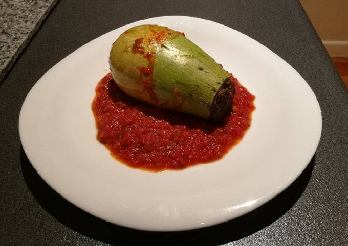 Stuffed Zucchini (Low Carb, Vegetarian/Vegan Option also)