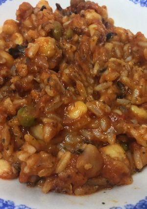 Una foto de Arroz con garbanzos