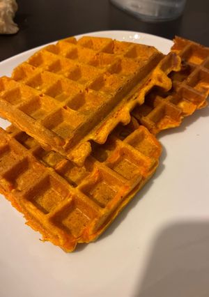 Une photo de Gaufres à la purée de carottes