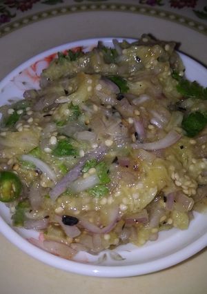 A picture of Baigan Ka bharta.