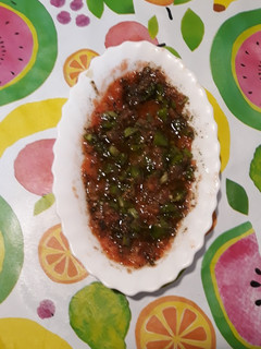 Una foto de Salsa crudités con polvo de ortigas