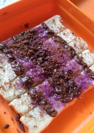 Foto resep Roti Potong Bluberi Coklat Simple ^.^