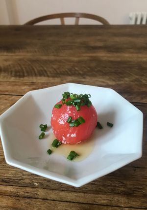 A picture of Shio Koji Tomato - Japanese #easy #vegan.