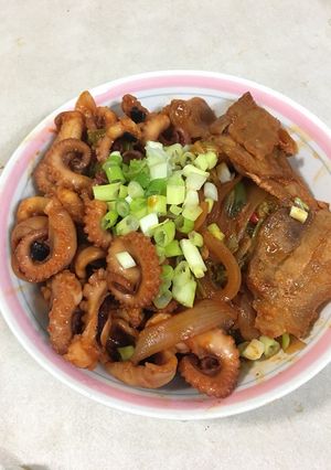 辣炒五花小章魚 的食譜成品照片