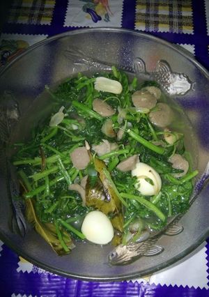 Foto resep Oseng Bayam Baso Telur Puyuh #BikinRamadanBerkesan