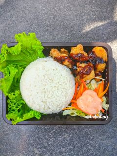 Foto resep Bekal: Chicken Popcorn Blackpepper & Salad Sayur