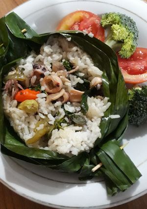 Foto resep Nasi bakar cumi pedass