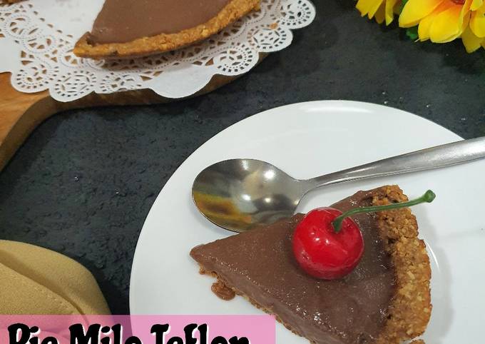 Pie Milo Teflon (kulit dari biskuit)