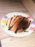 Pancake with chocolate syrup