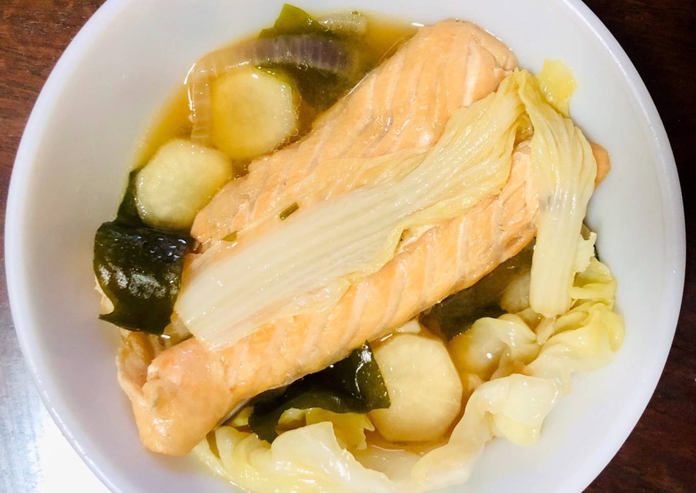 Salmon Belly in Japanese Miso Broth