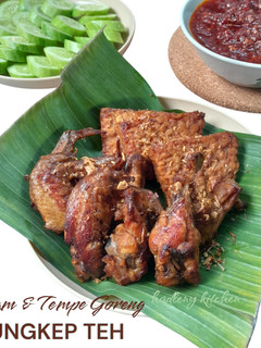 Foto resep Sayap Ayam & Tempe Goreng Ungkep Teh