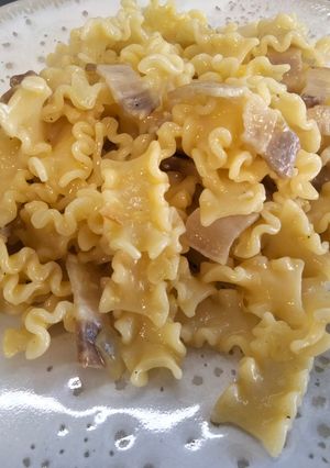 Una foto de Mafalda a la carbonara clásica con panceta