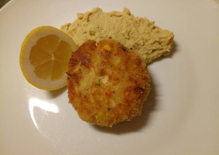 Steps to Make Any-night-of-the-week Salmon and sweet corn cakes