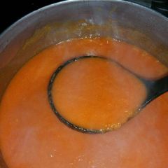 A picture of Roasted Red Pepper and Tomato Soup.