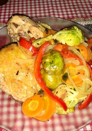 Una foto de Pollo al Limón con Bruselas