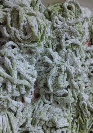 Foto resep Mie Hijau dari sayur sawi homemade