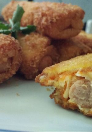 Foto resep Sandwich goreng isi sosis