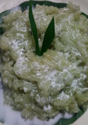 Foto resep Ketan hijau saus santan