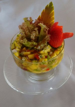 Una foto de Ceviche de mango.