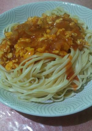 Foto resep Fettuccini saus telur orak arik