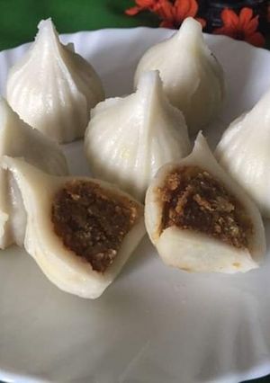 A picture of Ukadiche Modak with Puran poli stuffing !.