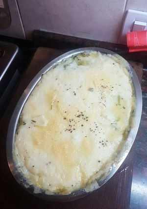Una foto de Acelga con jamón gratinada con salsa bechamel