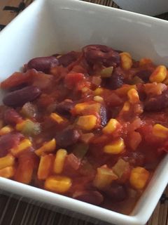 Una foto de Chili vegano