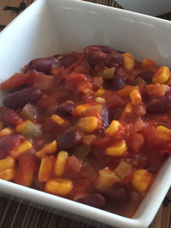 Una foto de Chili vegano