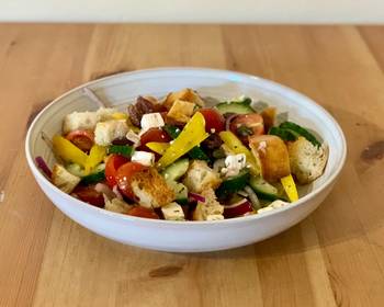 Unique Cuisine Greek Panzanella Salad Delicious Perfect