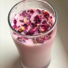 A picture of Rose milk drink /summer special drink.