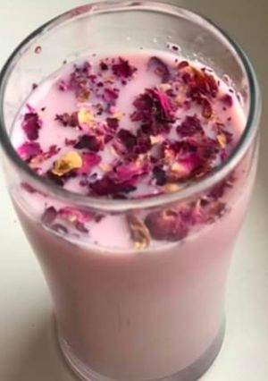 A picture of Rose milk drink /summer special drink.