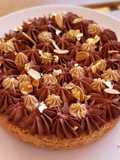 Tarta de nueces con ganache de café y trufa de chocolate