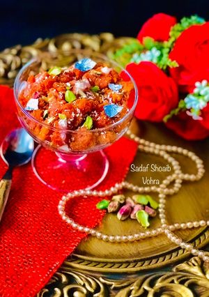A picture of Shahi Gajar Halwa / Mughali Gajar Halwa / Carrot Halwa.