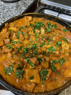 A picture of Chicken tofu curry.