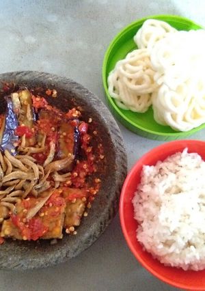 Foto resep 49. Tempe,Terong,Teri geprek
