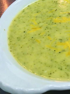 A picture of Cream of Broccoli Cheddar Soup.