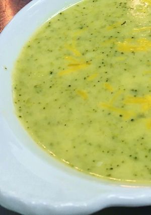 A picture of Cream of Broccoli Cheddar Soup.